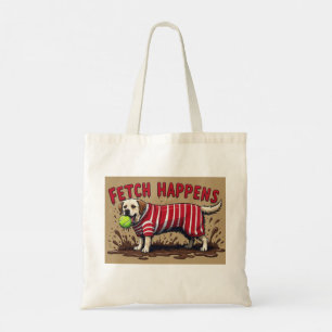 Fetch Happens Humous hund to bag muddy Labrador Tygkasse