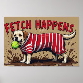 Fetch Happys Humous poster luddy Labrador hund