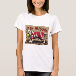 Fetch Happys Humous poster luddy Labrador hund T Shirt