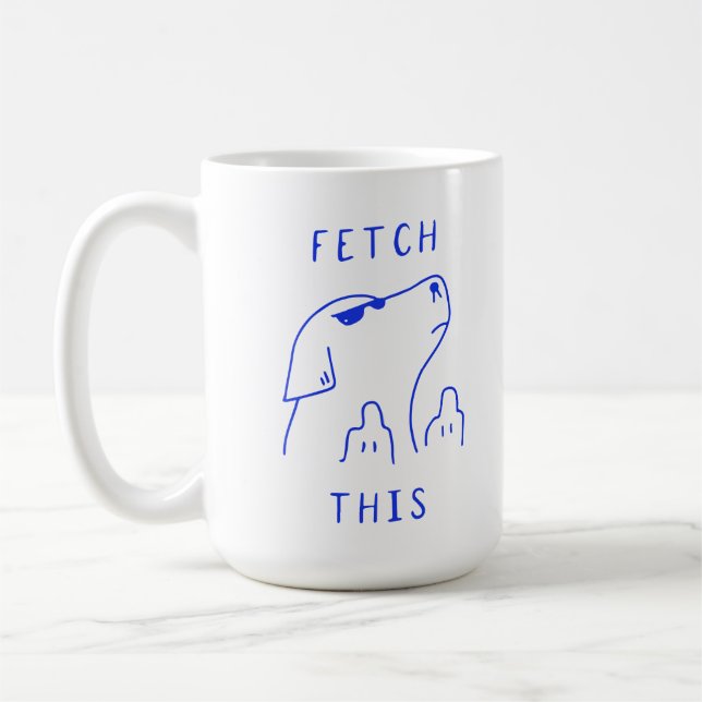 Fetch this | Dog | Mug Decorative Kaffemugg (Vänster)