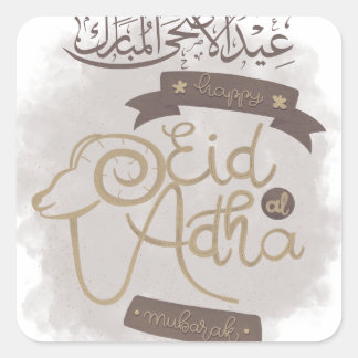 Fête Aid Al Adha Mubarak Fyrkantigt Klistermärke