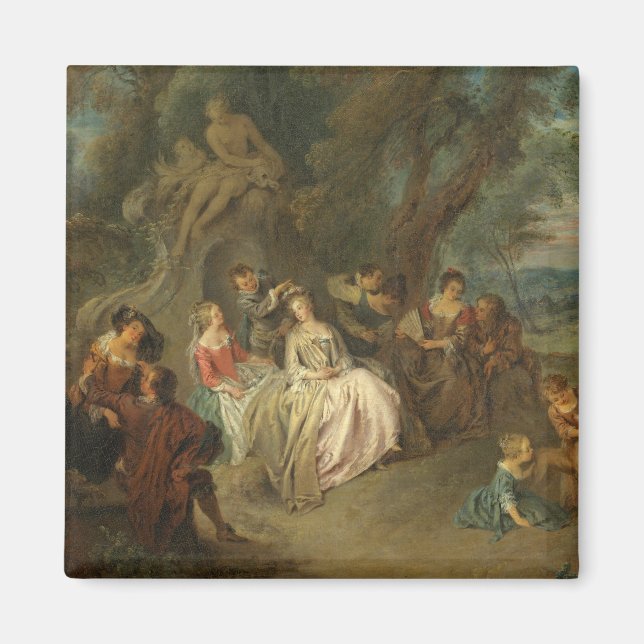 Fête Champêtre, c. 1730 (olja på canvas) Magnet (Framsidan)