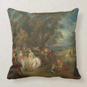 Fête Champêtre, C. 1730 (olja på kanfas) Kudde