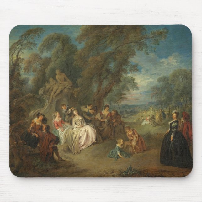 Fête Champêtre, C. 1730 (olja på kanfas) Musmatta (Framsidan)