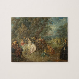 Fête Champêtre, C. 1730 (olja på kanfas) Pussel