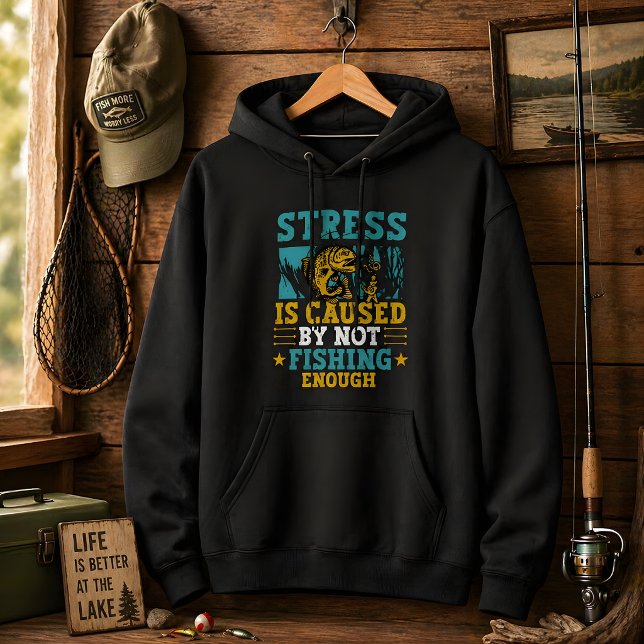 fête des Funny Fishing Stress Relief Angler översä Hoodie (Skapare uppladdad)