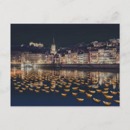 Fête des Lumières bateaux - Lyon Vykort
