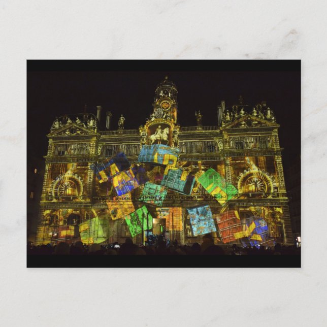 Fête des Lumières Lyon Vykort (Framsida)
