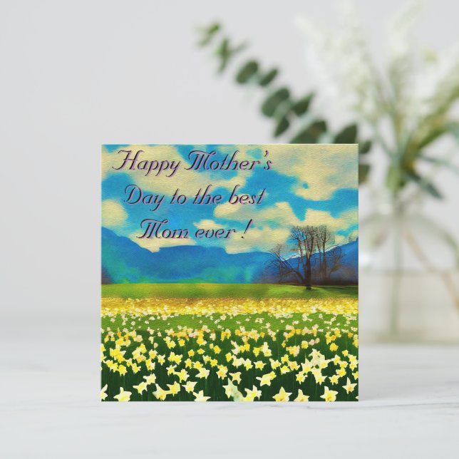 Fête des mères - Champ de jonquilles - peinture (Stående Fram)