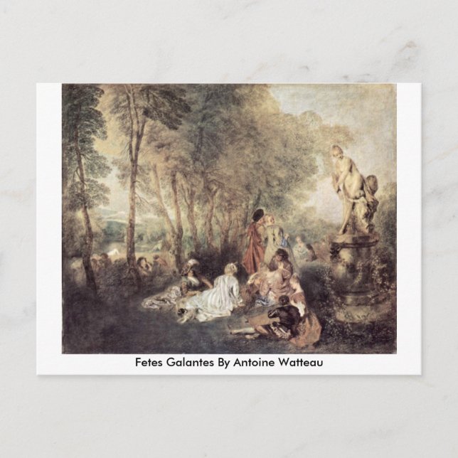 Fetes Galantes by Antoine Watteau Vykort (Framsida)