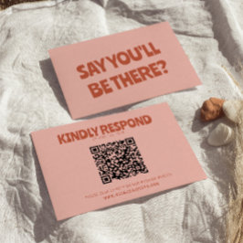 Fetfärgad retro Bright Unik QR-kod Bröllop OSA Kort