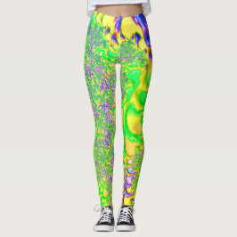 Fetfärgfull Psykedelisk Funky Sycid Resa Fractal Leggings