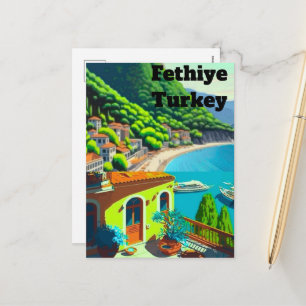 Fethiye Turkiet Reseminnets vykortskonst, Fethiye Helg Vykort