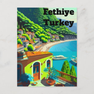Fethiye Turkiet Reskonst för vykort, Fethiye Turki Vykort