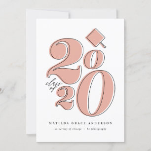 Fetklass för 2020 studenten-fotomeddelande julkort