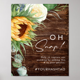Fetländsk Solros Trä Oj Häftigt Hashtag Poster