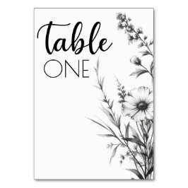 Fetma B&W-jodblommor Bordsnummer