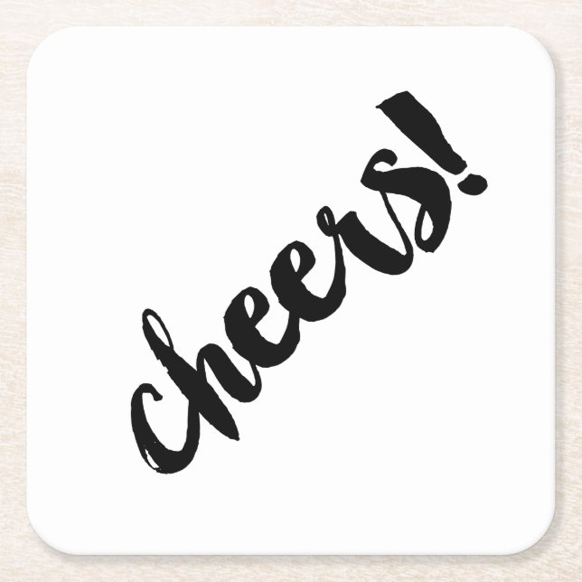 Fetma CHEERS! Underlägg - svart Papper Kvadrat (Framsidan)