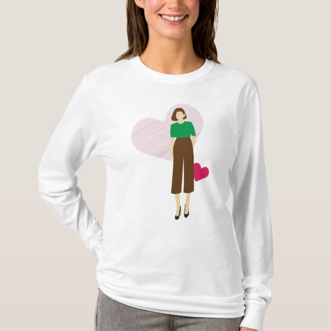 Fetma kvinnor med Hearts Tee - Chic Empowerment (Framsida)