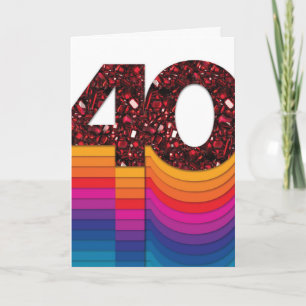 Fetma milstolpar 40 - Årsdag Kort