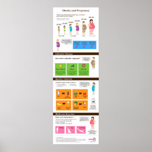 Fetma och gravid 12" x 36" Infographic affisch