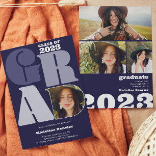 Fetma överdimensionerade Grad 4-foto 2023 studente Inbjudningar