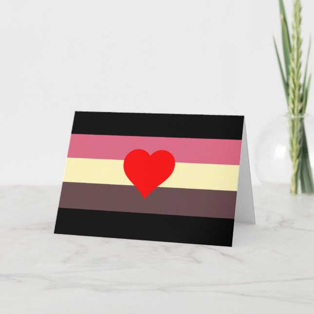 Fetma Pride Flagga Helgkort (Framsida)