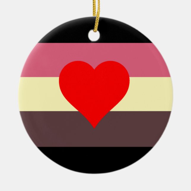 Fetma Pride Flagga Julgransprydnad Keramik (Framsidan)