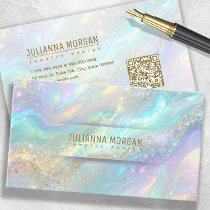 Fetstift med fet Iridescent Swirl med Guld-accent- Visitkort