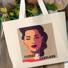 Fetstig Abstrakt KVINNOR FIERCE & FABULOUS Modern Jumbo Tygkasse
