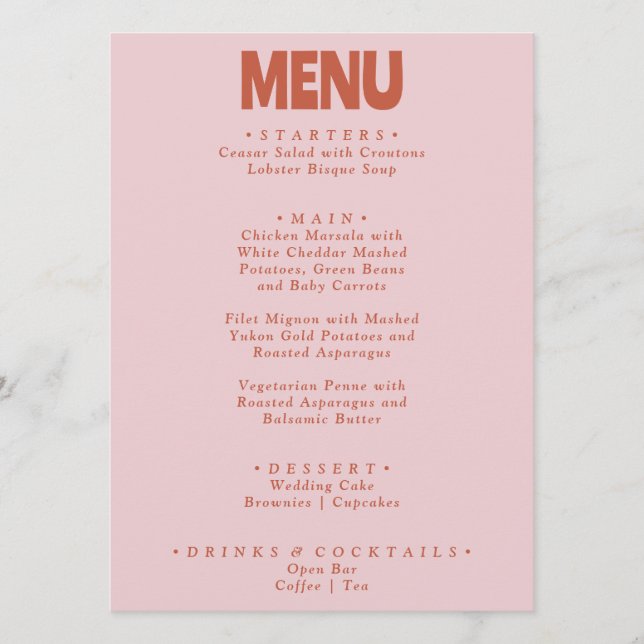 Fetstig återfyllnadsfärgad ljusstark Funky, unik B Meny (Framsida)