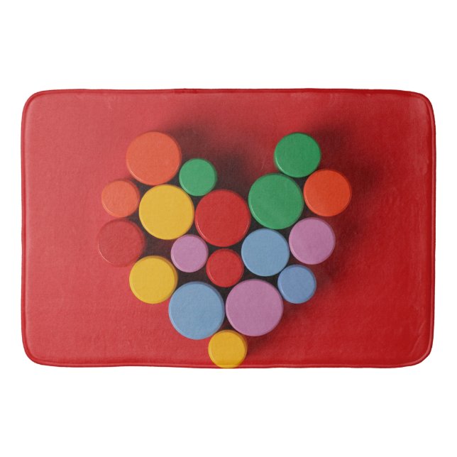 Fetstig badplatta i hjärtat - Plastdesign Badrumsmatta (Framsidan)