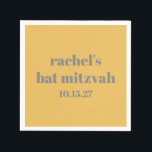 Fetstig Gult Grått Anpassningsbar Bat mitzvah Snyg Pappersservett<br><div class="desc">Snyggt Gult med fet typografi och Grått Anpassningsbar Cute Bat mitzvah blöjor</div>