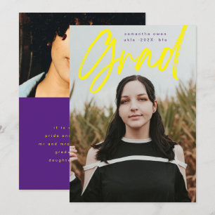 Fetstig Lila av Gult Push Grad Modern Photo School Meddelande