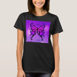 Fetstig Lila Butterfly Söt Kvinnor i bekvämlighet T Shirt