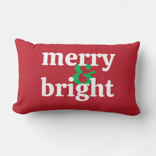 Fetstig "Merry & Bright"-julklumbalfyllning Lumbarkudde