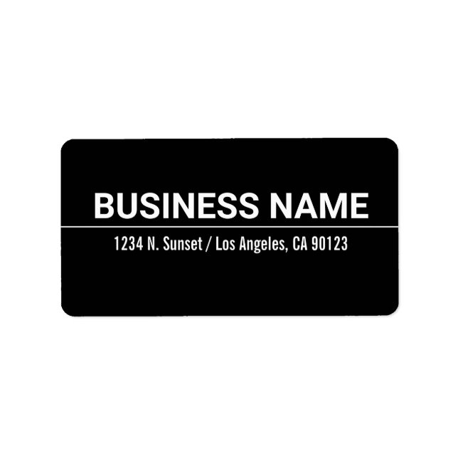 Fetstig Modern Black White Business Returadress Adressetikett (Framsidan)