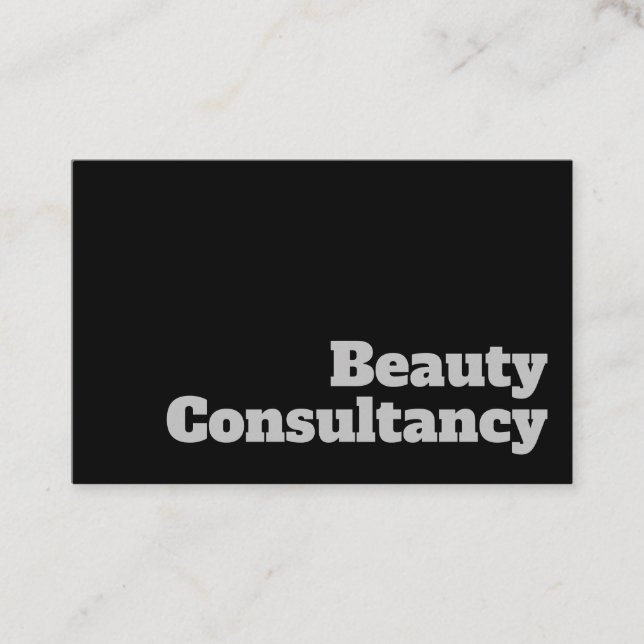 Fetstig och tydlig design - Beauty Consultation Visitkort (Framsida)