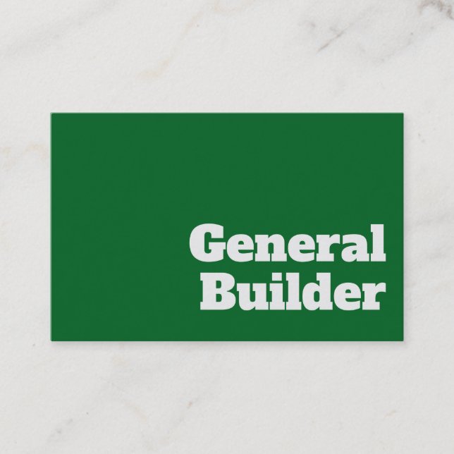 Fetstig och tydlig design i General Builder Visitkort (Framsida)