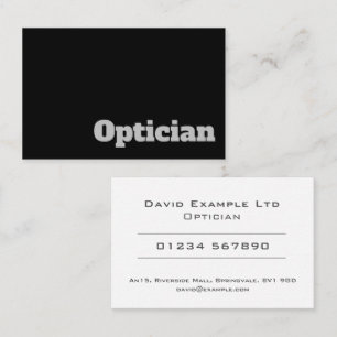 Fetstig och tydlig Optiker och Optometrist-design Visitkort