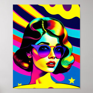 Fetstig popkonst och Rand Retro Mode Poster