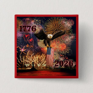 Fetstil 1776 - 2026 Amerikas 250-årsjubileum Knapp