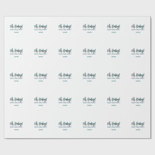 Fetstil enkel blå oh baby baby shower namn presentpapper