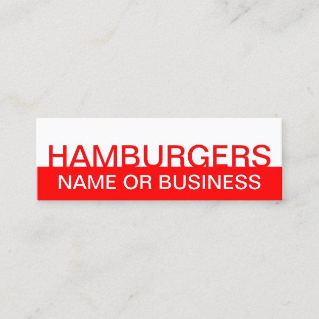 fetstil HAMBURGERS Mini Visitkort (Framsida)