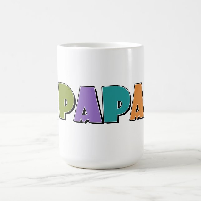 Fetstildesign för "PAPPA"-typografi Kaffemugg (Center)