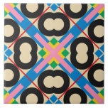 Fetstilt grafisk poppgrafisk keramikplatta - 6 x 6<br><div class="desc">Injicera fetstil i din heminjektor med den här dynamiska 6-tums x 6-tums keramiska plattan med en högeffektsgeometrisk mönster från Ipsita Roy. Med stora svarta former i abstrakten inställda mot ett lekfullt rutnät av kräm, rosa, blått och grönt, återställer den här plattan popkonsdiagram med en tydligt modern vrid. Perfekt för använda...</div>