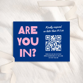 Fetstilt modern Funky Färg QR CODE Bröllop OSA Kort