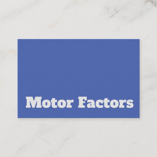 Fetstilt och klar motorfaktordesign visitkort (Framsida)