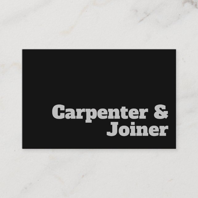 Fetstilt och rensa kärna och Joiner Design Visitkort (Framsida)