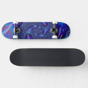 Fetstilt Vibrant Psychedelic Spiraling Fractal Art Mini Skateboard Bräda 18,5 Cm